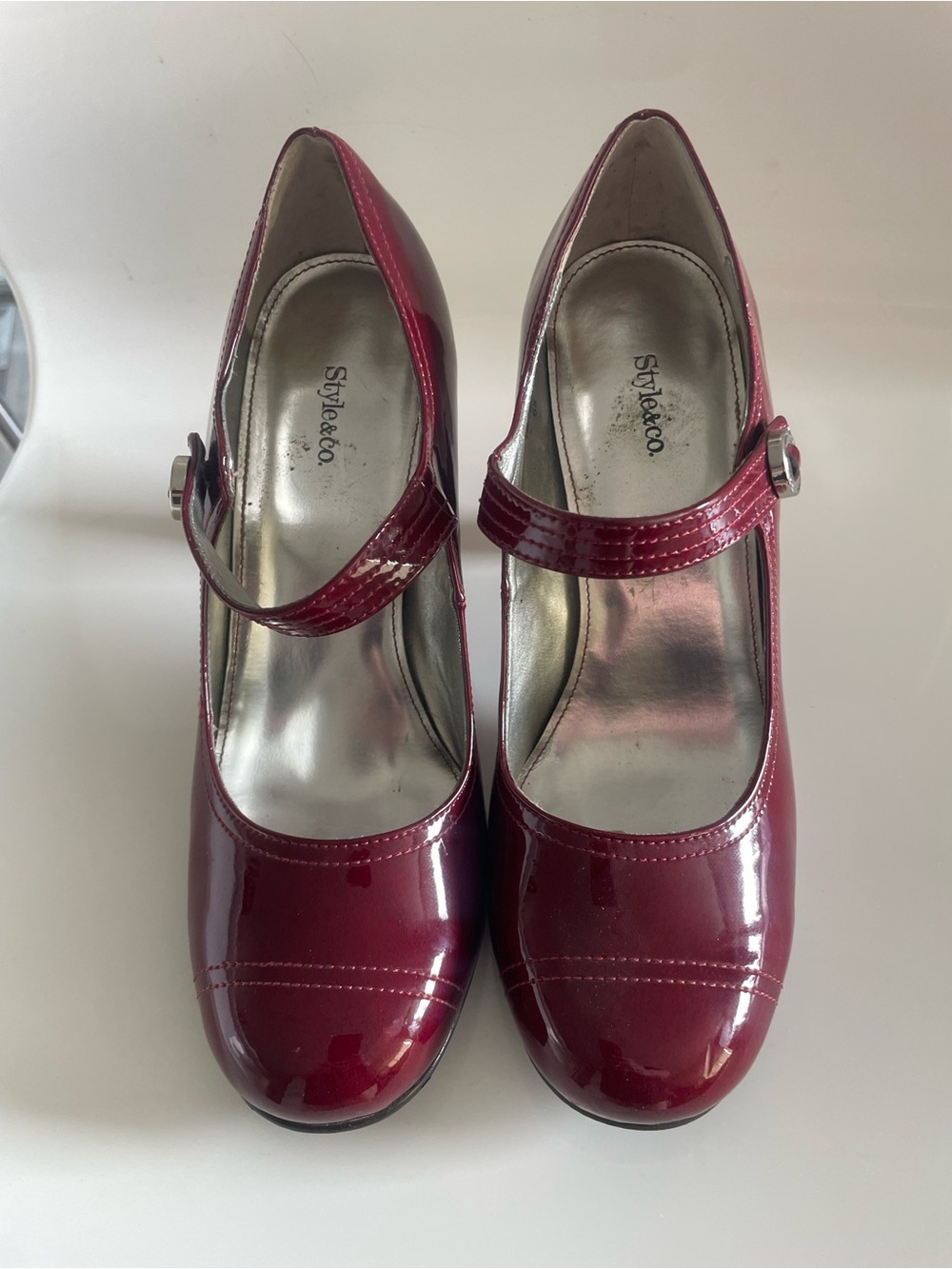 Style & Co. Women's Burgundy Mary Jane 3.5” Pumps - Size 6.5M